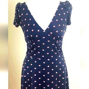 ISSA London Black and Pink Patterned Cap Sleeve Tea Mid Dress Size 6/US